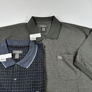 2x Van Heusen Men's Classic Polo Shirt Size XXL Navy Olive NWT Essential Soft
